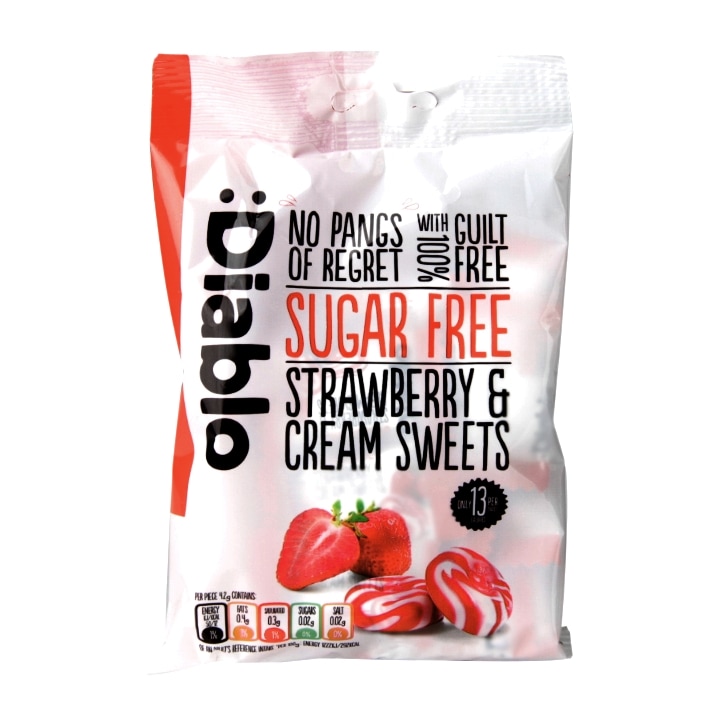 Diablo Sugar Free Strawberry & Cream Sweets 75g